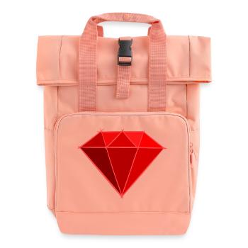 Edelsteine: Rubin Zeichnung / Symbol. Juwel. - Rolltop Rucksack mit zwei Griffen - Chintzrosa - Vorne