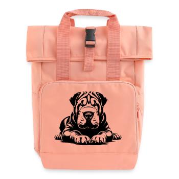 Shar Pei - Rolltop Rucksack mit zwei Griffen - Chintzrosa - Vorne