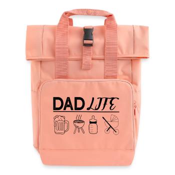 Dad Life – Humorvolles und Authentisches Papa Desi - Rolltop Rucksack mit zwei Griffen - Chintzrosa - Vorne