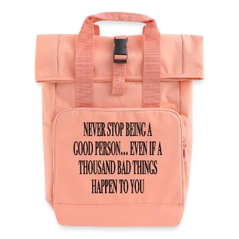 inspirational sayings - Roll Top Backpack with Two Handles - chintz rose - Front