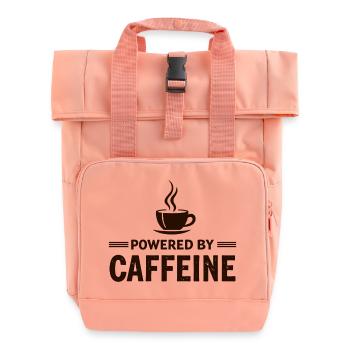 Powered By Caffeine Kaffee Spruch Energie - Rolltop Rucksack mit zwei Griffen - Chintzrosa - Vorne