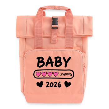 Baby Loading 2026 Parents enceintes - Sac à dos Roll Top à deux anses - rose liberty - Devant