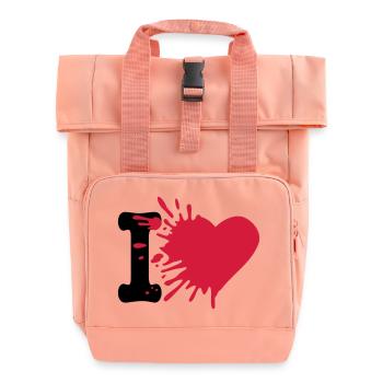 i love - Sac à dos Roll Top à deux anses - rose liberty - Devant