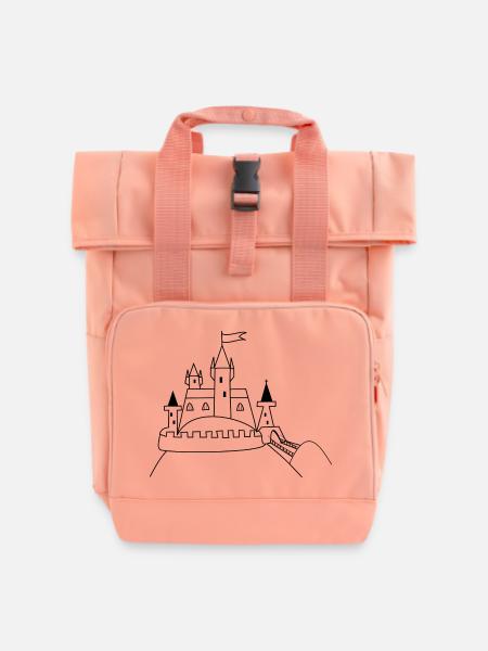Schloss - Rolltop Rucksack mit zwei Griffen - Chintzrosa