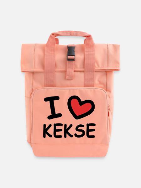 I Love Kekse - Rolltop Rucksack mit zwei Griffen - Chintzrosa