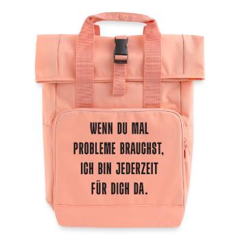 Problem? Ich bin da! - Rolltop Rucksack mit zwei Griffen - Chintzrosa - Vorne