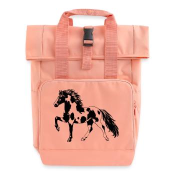 Spotted Saddlehorse – Elegant gaited horse Pinto - Roll Top Backpack with Two Handles - chintz rose - Front