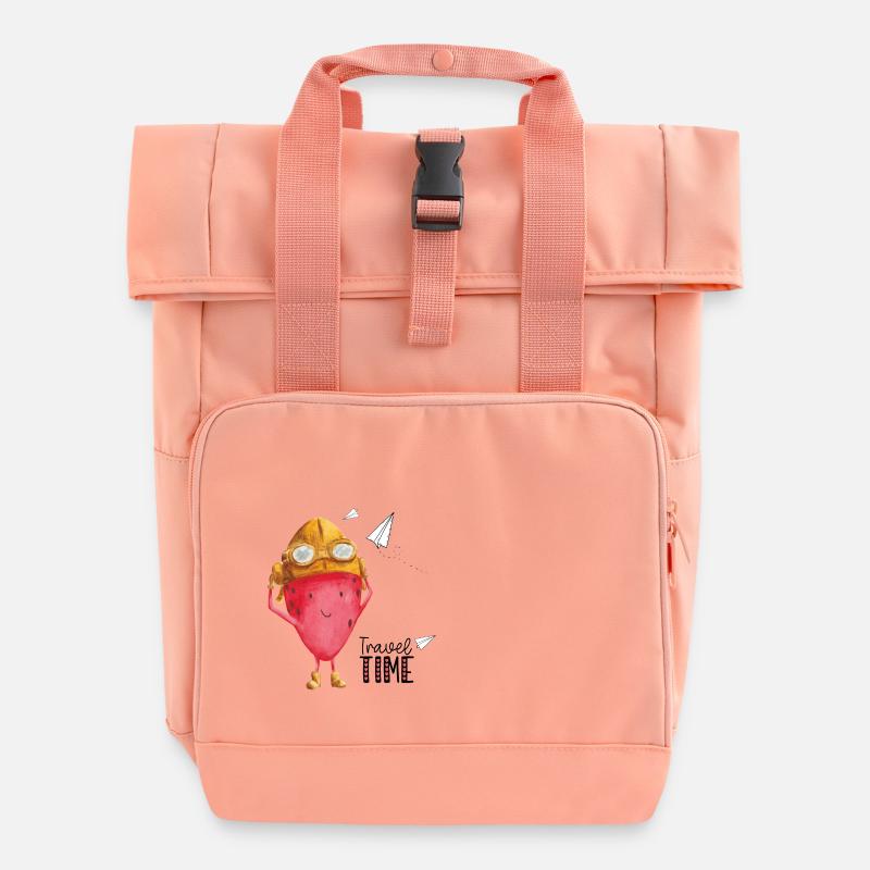 Pilot Travel Time - Roll Top Backpack with Two Handles - chintz rose