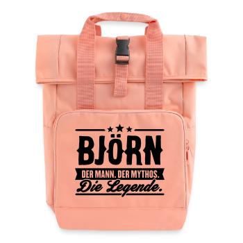 Man Myth Legend Björn - Roll Top Backpack with Two Handles - chintz rose - Front