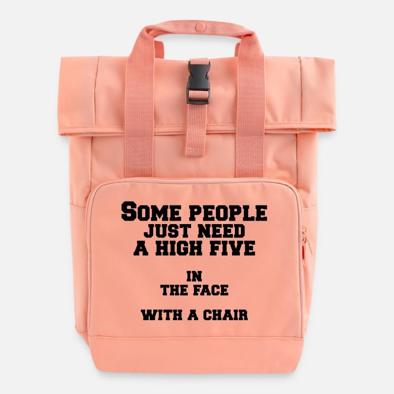 some people - Rolltop Rucksack mit zwei Griffen - Chintzrosa