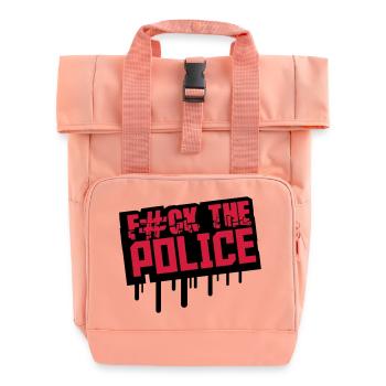 Fuck The Police Graffiti Stempel - Rolltop Rucksack mit zwei Griffen - Chintzrosa - Vorne