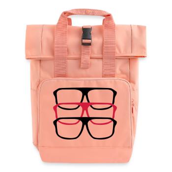 brille_03 - Roll Top Backpack with Two Handles - chintz rose - Front