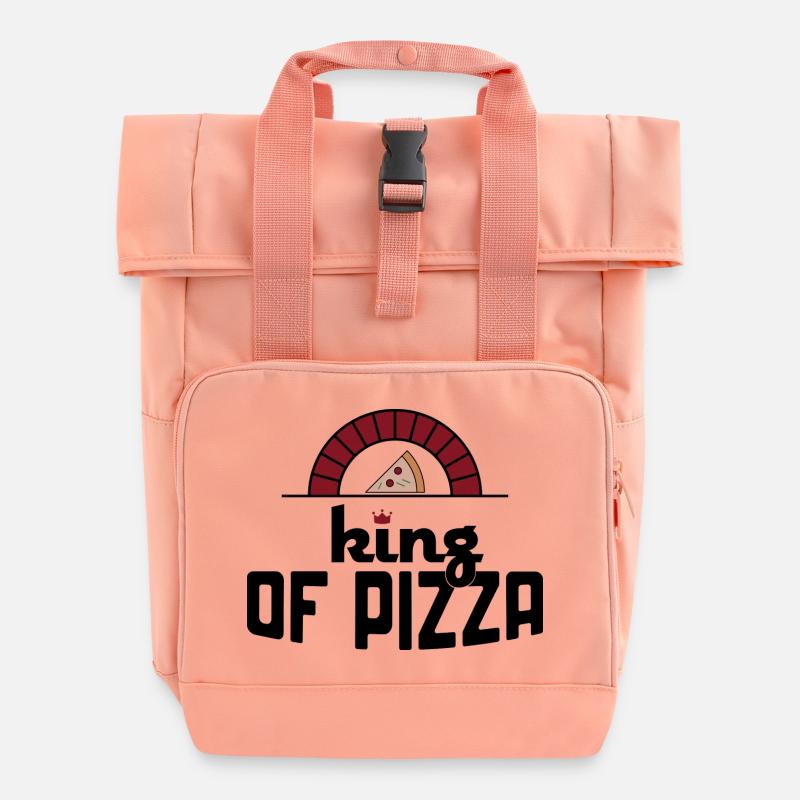 Pizza - Rolltop Rucksack mit zwei Griffen - Chintzrosa