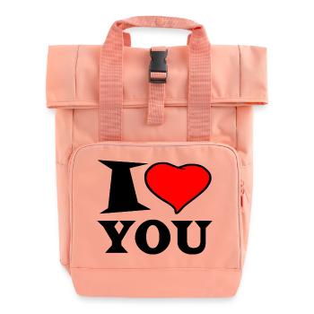 I love you - Roll Top Backpack with Two Handles - chintz rose - Front