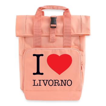 I LOVE LIVORNO - Roll Top Backpack with Two Handles - chintz rose - Front