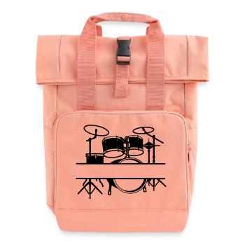 Drum Kit Nom Bannière Logo - Sac à dos Roll Top à deux anses - rose liberty - Devant