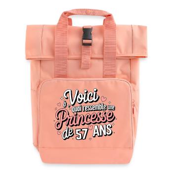 Princess 57 years old - Roll Top Backpack with Two Handles - chintz rose - Front