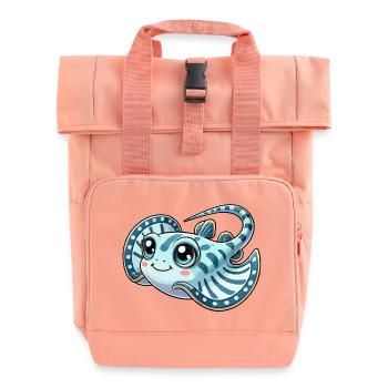 Ray child - Roll Top Backpack with Two Handles - chintz rose - Front