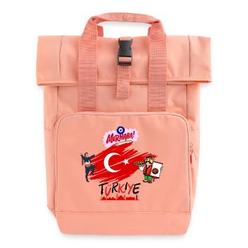 Turkiye Bro's on Fire - Rolltop Rucksack mit zwei Griffen - Chintzrosa - Vorne