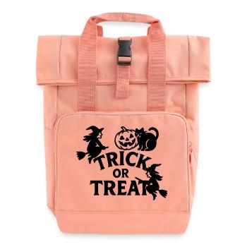 Trick or Treat Halloween - Rolltop Rucksack mit zwei Griffen - Chintzrosa - Vorne