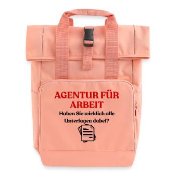 Agency for Employment Design - Roll Top Backpack with Two Handles - chintz rose - Front