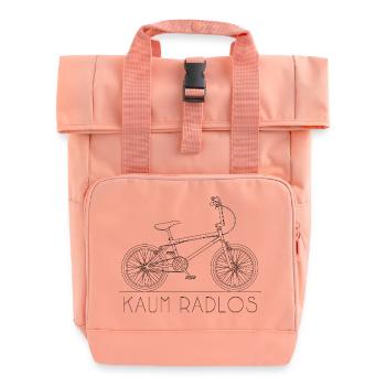 Kaum Radlos BMX Humor Wortspiel - Rolltop Rucksack mit zwei Griffen - Chintzrosa - Vorne