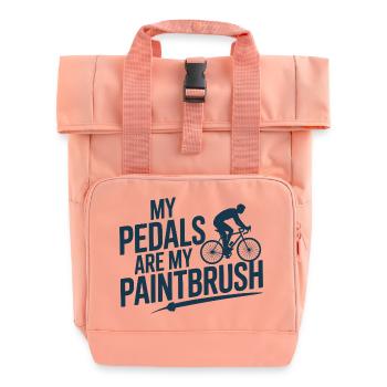 Pedals Are My Paintbrush  - Roll Top Backpack with Two Handles - chintz rose - Front