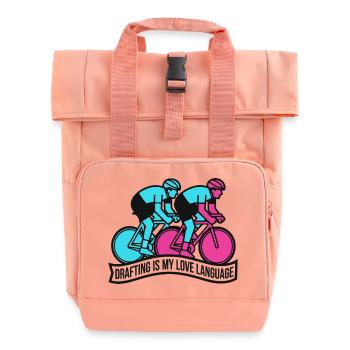 Le dessin technique, c’est mon langage de l’amour qui tourne - Sac à dos Roll Top à deux anses - rose liberty - Devant