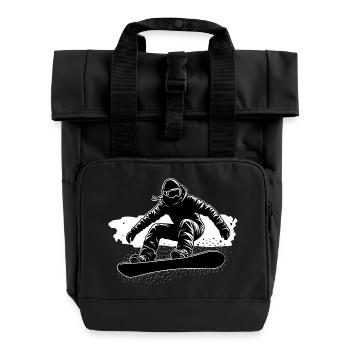 Snowboarden - Rolltop Rucksack mit zwei Griffen - Schwarz - Vorne