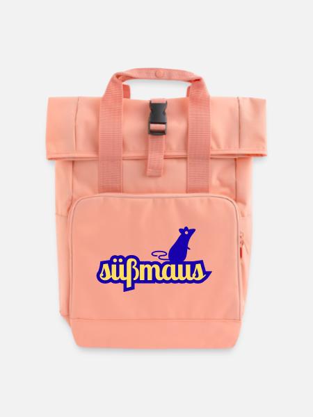 Süßmaus Silhouette Schrift - Rolltop Rucksack mit zwei Griffen - Chintzrosa