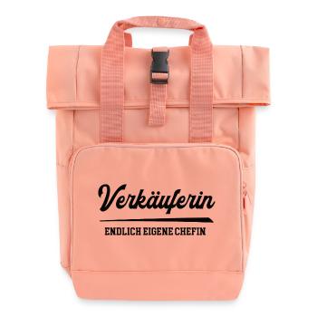 Verkäuferin Chefin Selbstständigkeit Firma Gründen - Rolltop Rucksack mit zwei Griffen - Chintzrosa - Vorne
