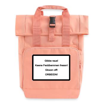 Sachsen Schild - Rolltop Rucksack mit zwei Griffen - Chintzrosa - Vorne