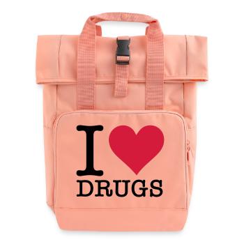 I love drugs! - Roll Top Backpack with Two Handles - chintz rose - Front