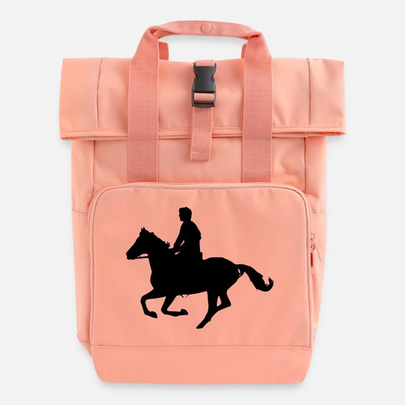 galloping horse - Roll Top Backpack with Two Handles - chintz rose