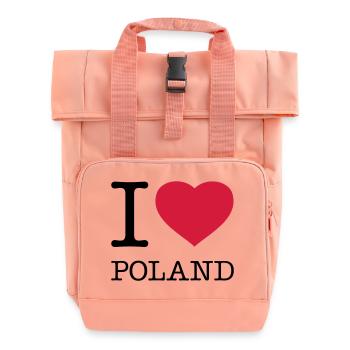 I LOVE POLAND Polen Polska - Roll Top Backpack with Two Handles - chintz rose - Front