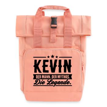 Man Myth Legend Kevin - Roll Top Backpack with Two Handles - chintz rose - Front
