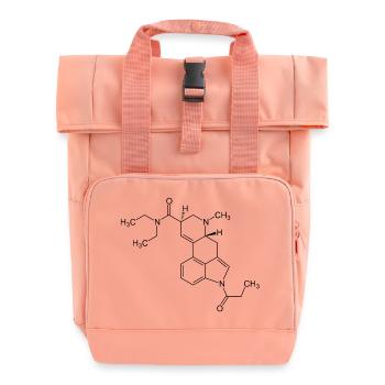 1P LSD Structural Formula - black - Roll Top Backpack with Two Handles - chintz rose - Front