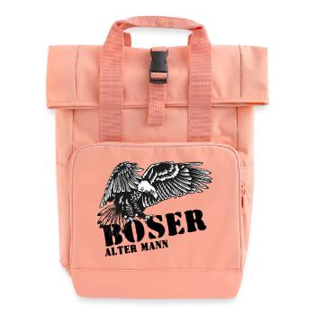 Böser alter Mann mit Adler - Rolltop Rucksack mit zwei Griffen - Chintzrosa - Vorne