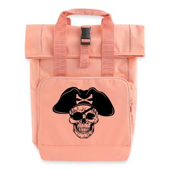 Totenkopf Piratenhut und Augenklappe - Rolltop Rucksack mit zwei Griffen - Chintzrosa - Vorne