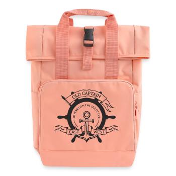 80 years - Roll Top Backpack with Two Handles - chintz rose - Front