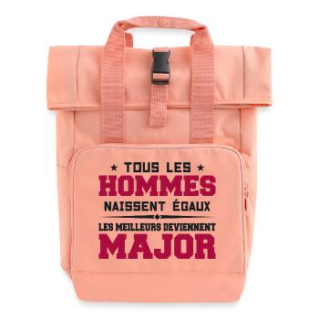 Grade major cadeau drôle militaire armée - Sac à dos Roll Top à deux anses - rose liberty - Devant