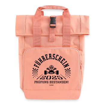 Führerschein 2025 – Fahrprüfung Bestanden! (Black) - Rolltop Rucksack mit zwei Griffen - Chintzrosa - Vorne
