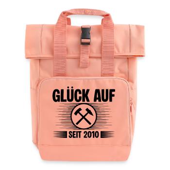 Glueck auf seit 2010 - Rolltop Rucksack mit zwei Griffen - Chintzrosa - Vorne
