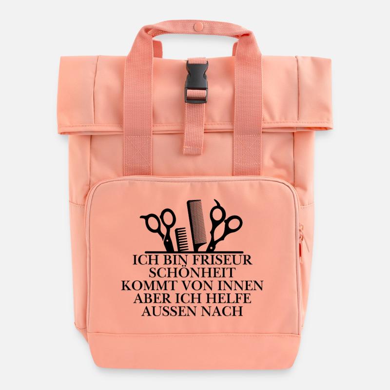 Design de coiffeur drôle - Sac à dos Roll Top à deux anses - rose liberty