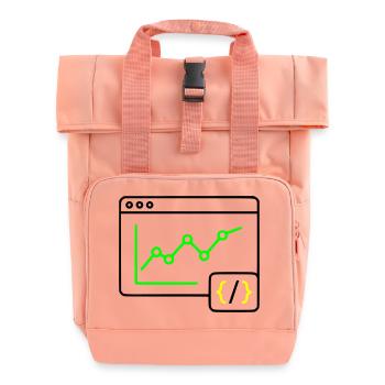 Web Analyse Chart Coding Browser Vektor - Rolltop Rucksack mit zwei Griffen - Chintzrosa - Vorne
