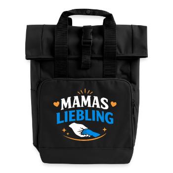 MamasLiebling – Herzhand Connection - Roll Top Backpack with Two Handles - black - Front