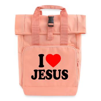 I love jesus - Roll Top Backpack with Two Handles - chintz rose - Front