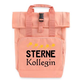 Sterne Kollegin Geschenk - Rolltop Rucksack mit zwei Griffen - Chintzrosa - Vorne