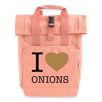 I LOVE ONIONS Zwiebeln - Rolltop Rucksack mit zwei Griffen - Chintzrosa - Vorne