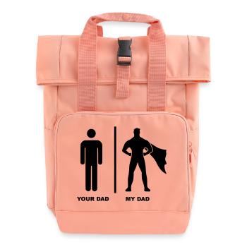 Your Dad My Dad Superhero - Rolltop Rucksack mit zwei Griffen - Chintzrosa - Vorne